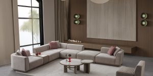 Colțar modulabil NOTTE Epika cu structură din oțel în living modern Ferremo Otopeni