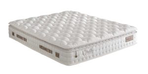 Saltea Vanilla Dream cu înălțime de 34 cm, sistem arcuri Pocket Spring și husă din vâscoză naturală expusă în showroom-ul Ferremo.